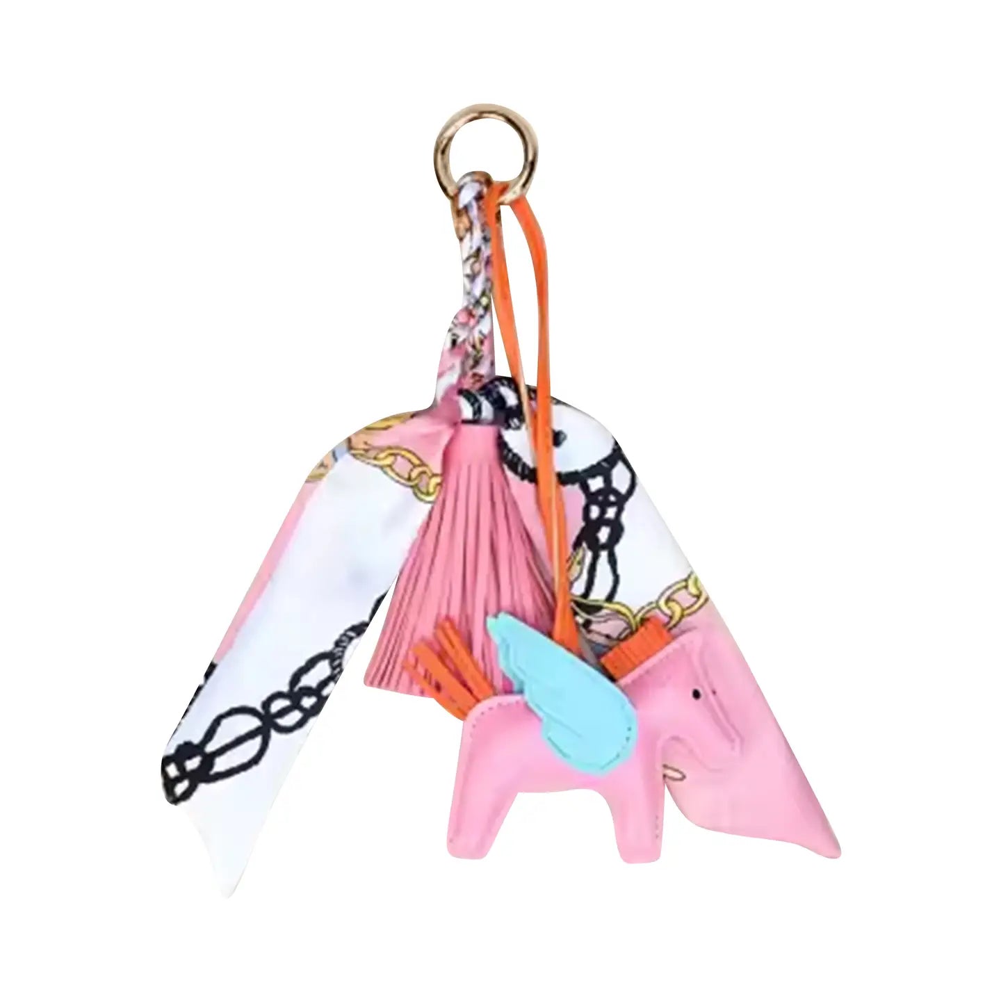 Horse and Tassel w/ Scarf Bag Charm in Pink