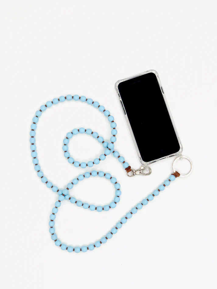 Handykette Phone Necklace in Pastel Blue/Mocca