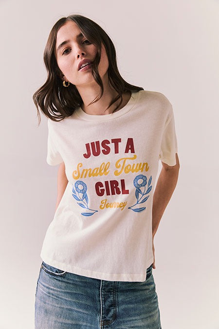 Journey Small Town Girl Tee in Starry White