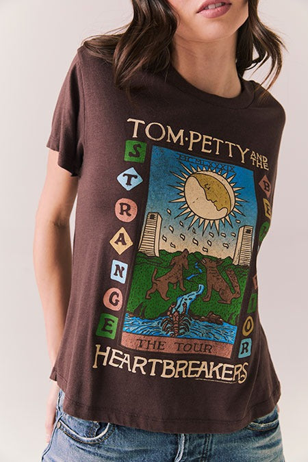 Tom Petty Strange Behavior Tour Tee in Dark Chocolate
