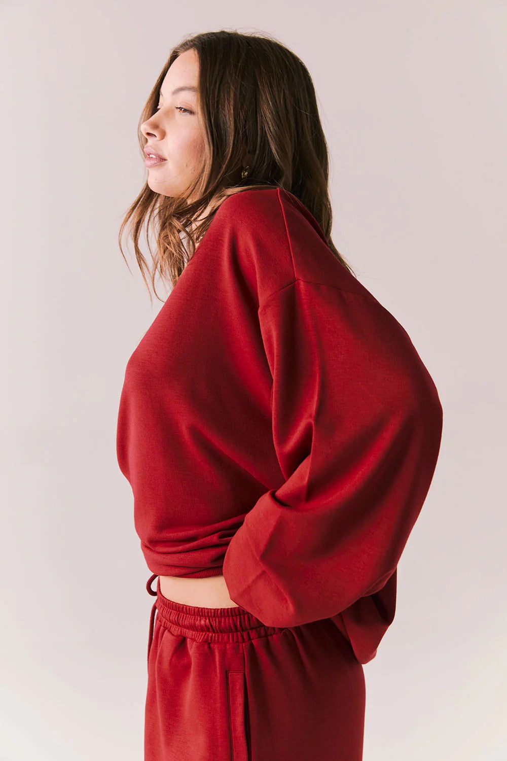 Cornell Pullover in Carmine Red