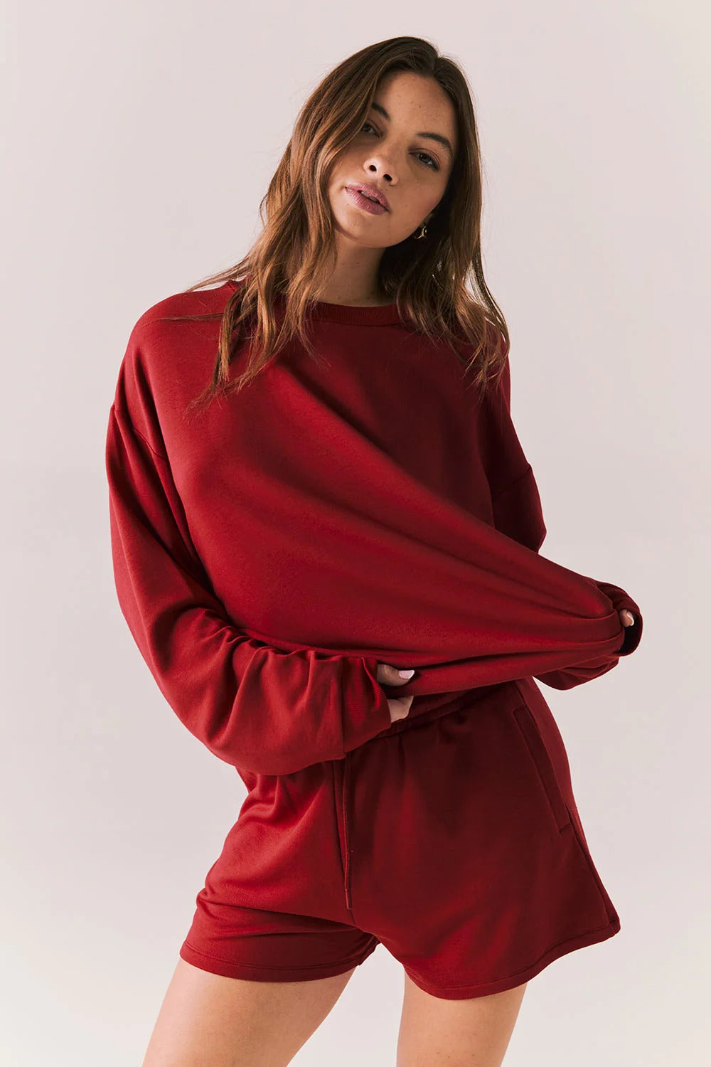 Cornell Pullover in Carmine Red