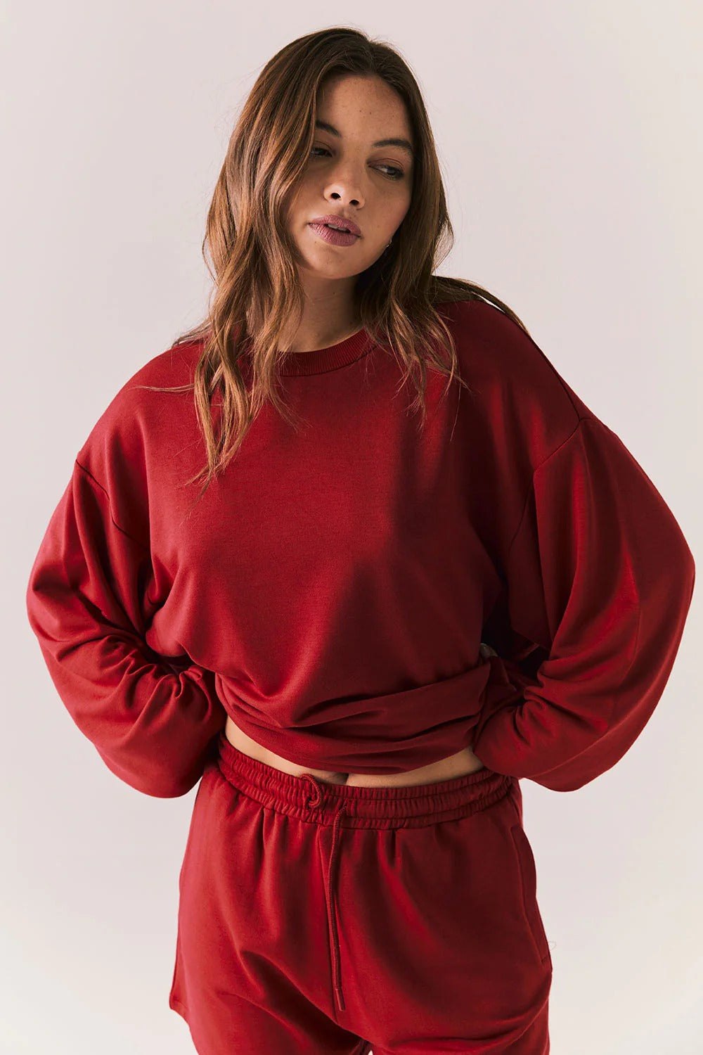 Cornell Pullover in Carmine Red
