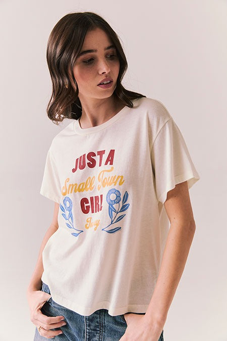 Journey Small Town Girl Tee in Starry White