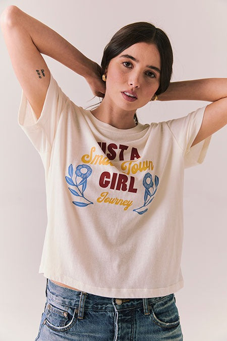 Journey Small Town Girl Tee in Starry White