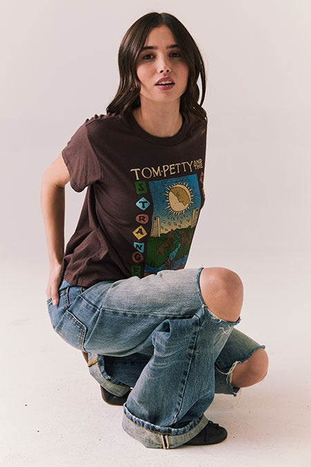 Tom Petty Strange Behavior Tour Tee in Dark Chocolate