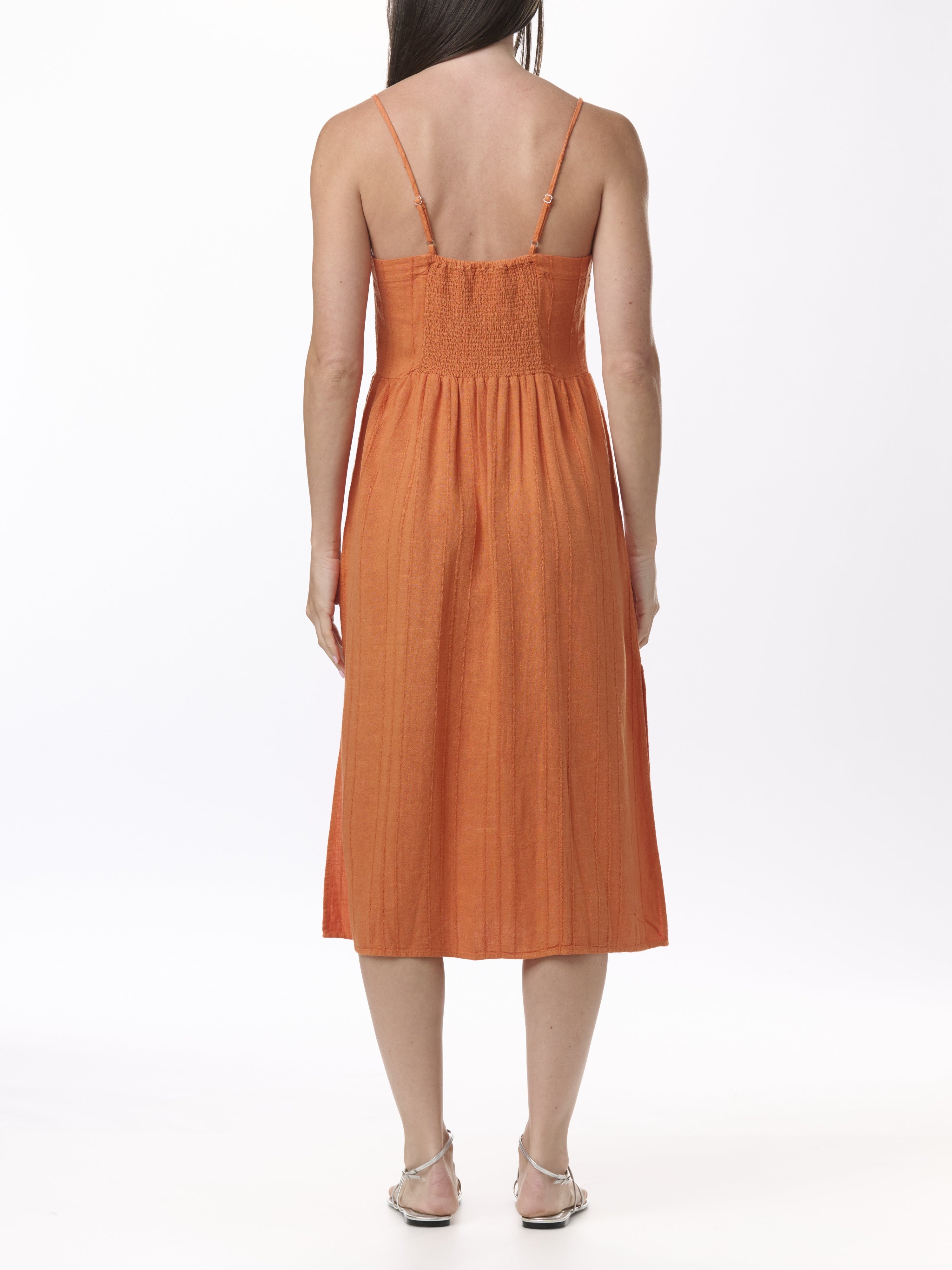 Gabrielle Button Down Dress in Orange Tiger