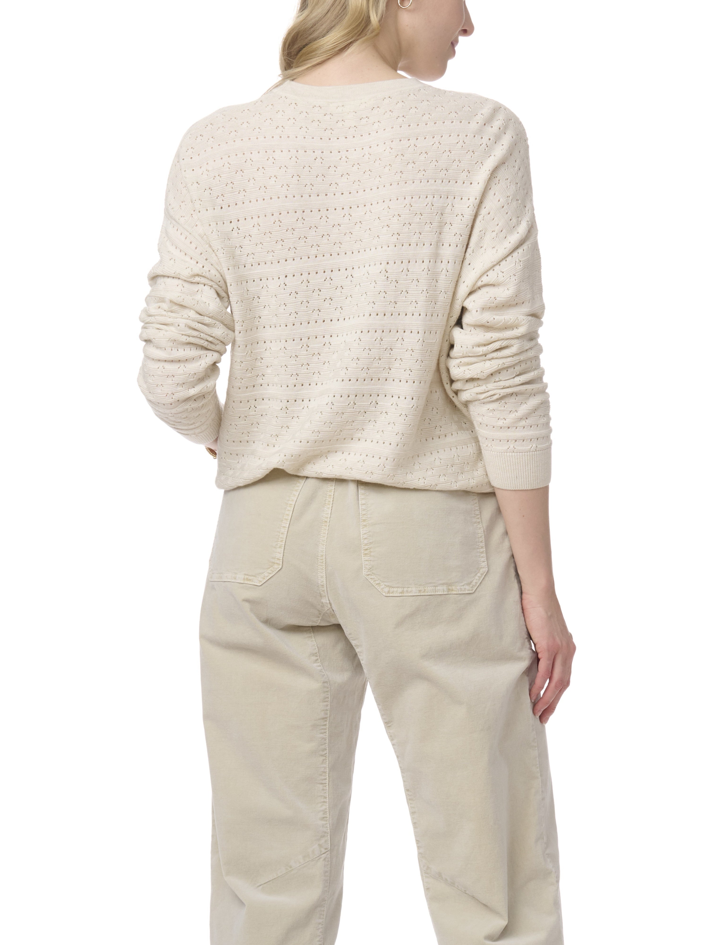 Georgie Pointelle Sweater in Pale Oak Heather