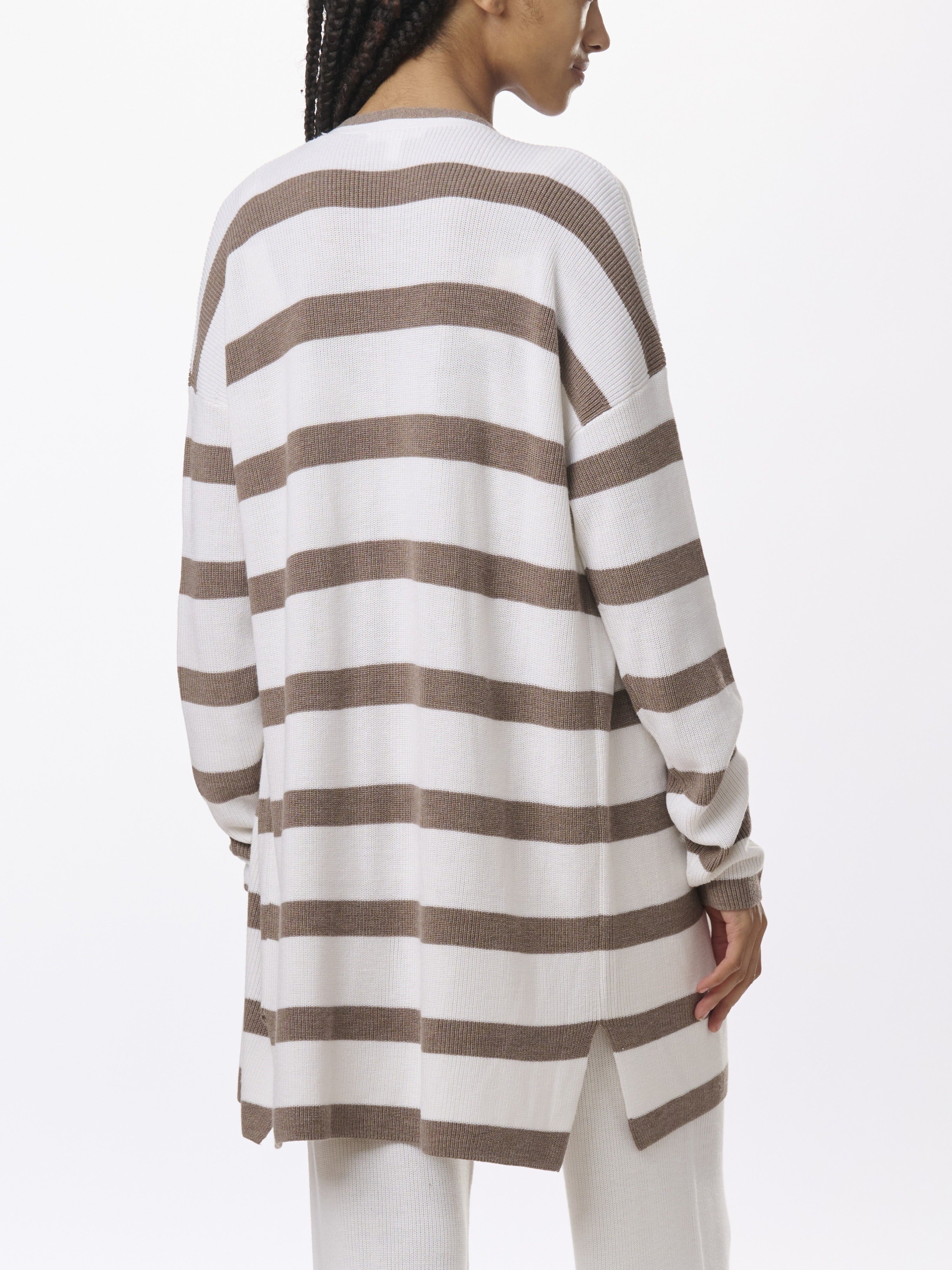 Octavia Open Cardigan in Pine Bark Stripe