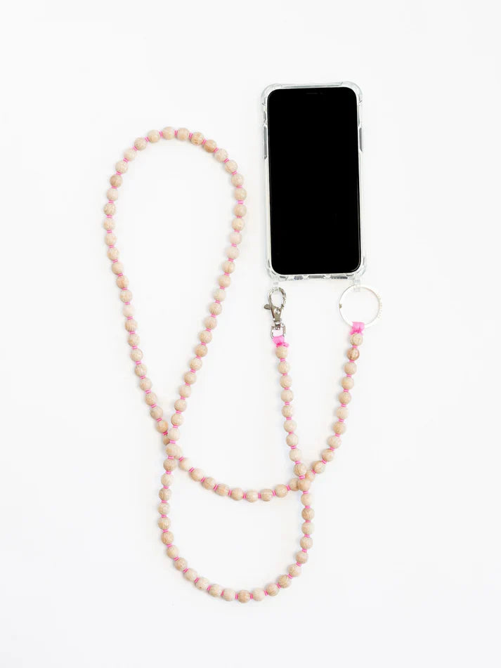 Handykette Phone Necklace in Natural/Pink