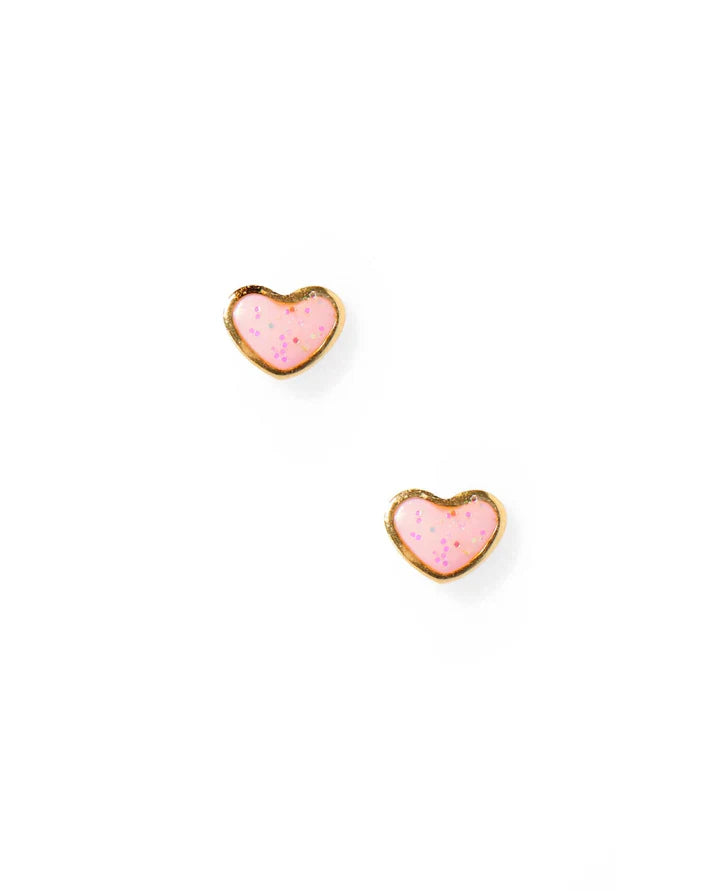 Nora Heart Pink Screwback Stud