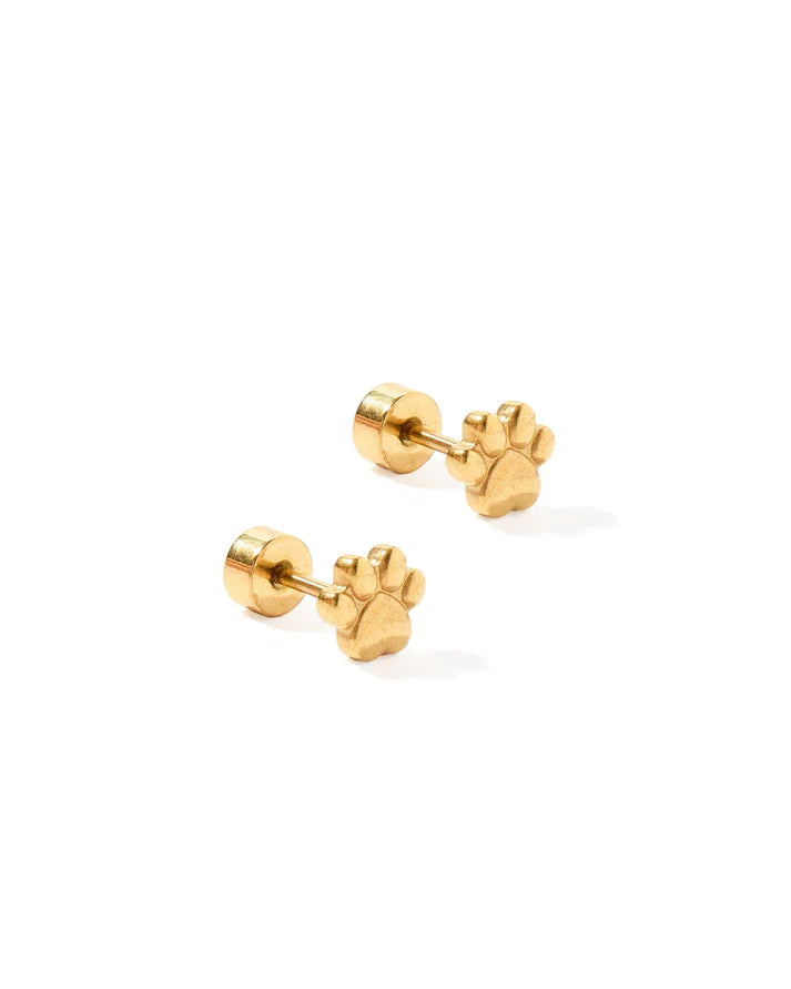 Paw Print Screwback Stud