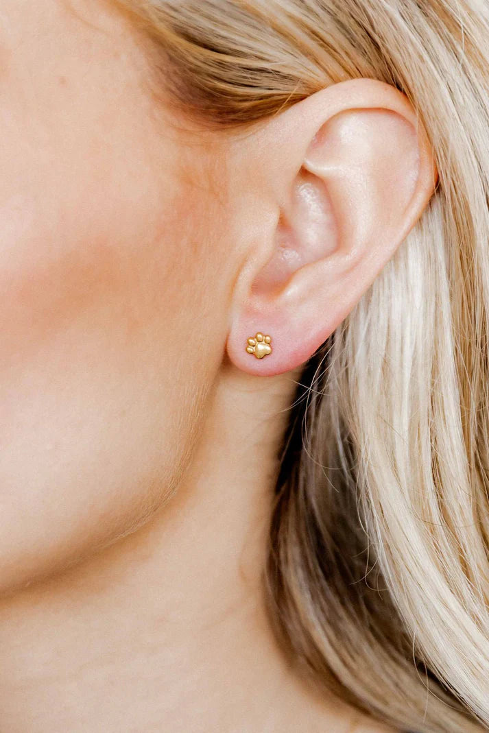 Paw Print Screwback Stud