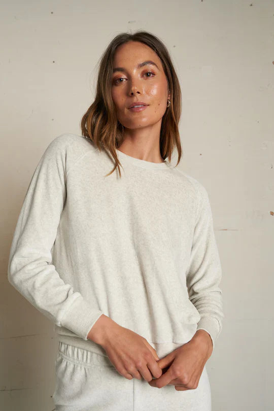 Stella Velour Crewneck Sweatshirt in Oatmeal
