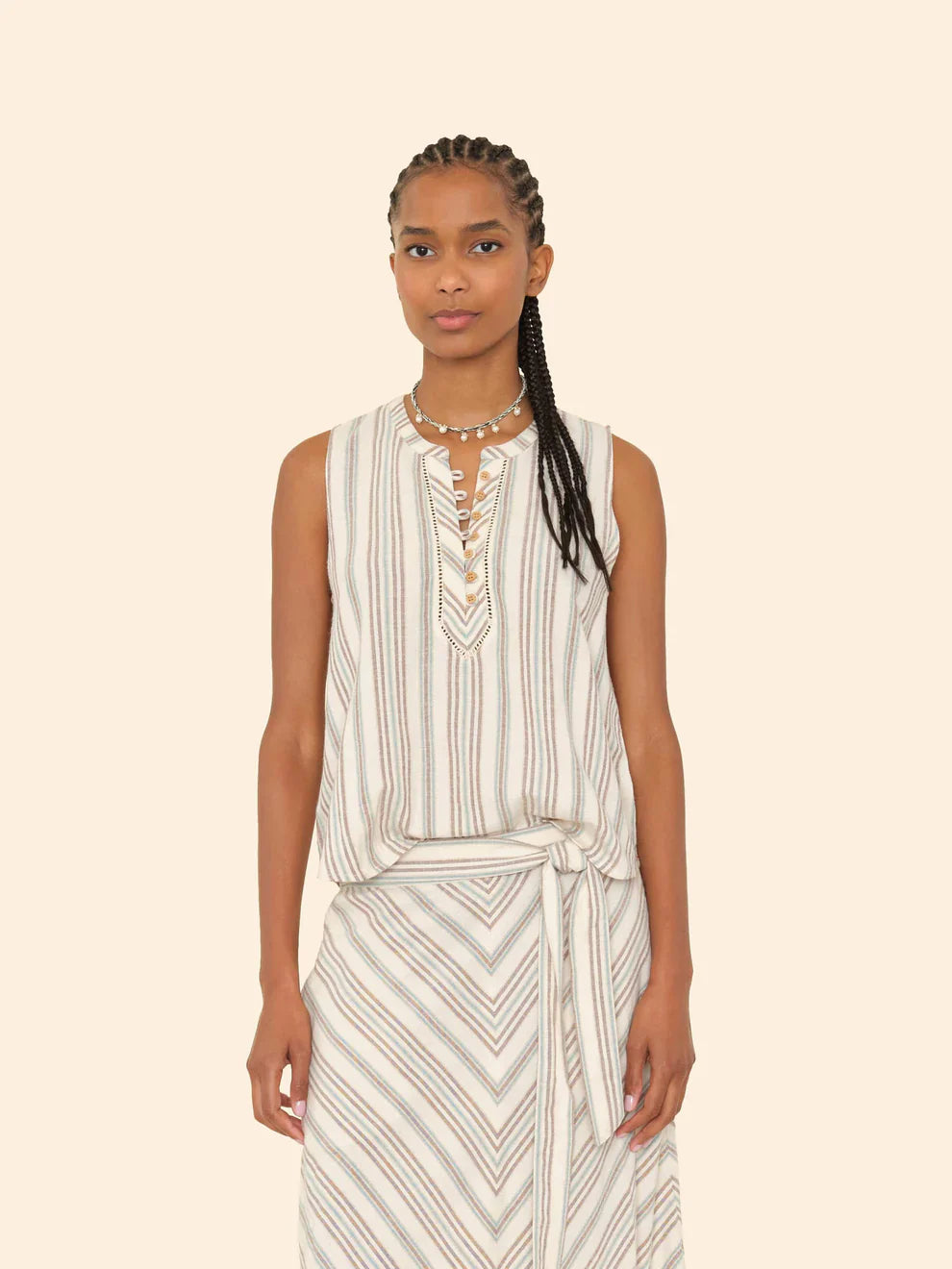 Twyla Top in Ivory Sand