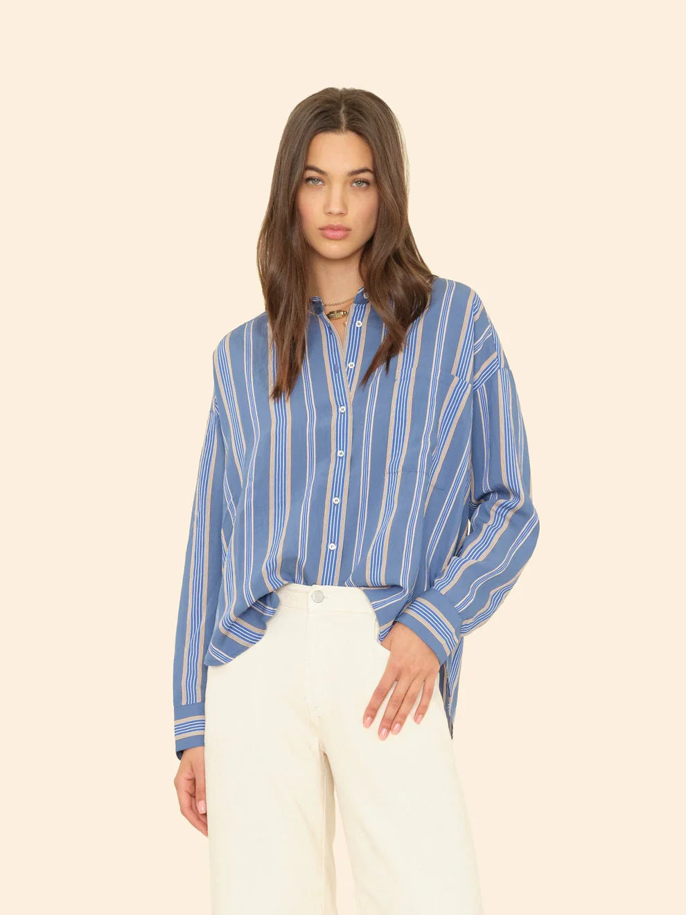 Jordy Shirt in Navy Blue Stripe