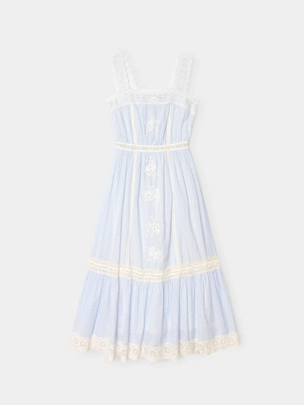 Anita Dress in Blue White Stripe