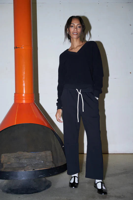 Fallon Barrel Sweatpant in True Black